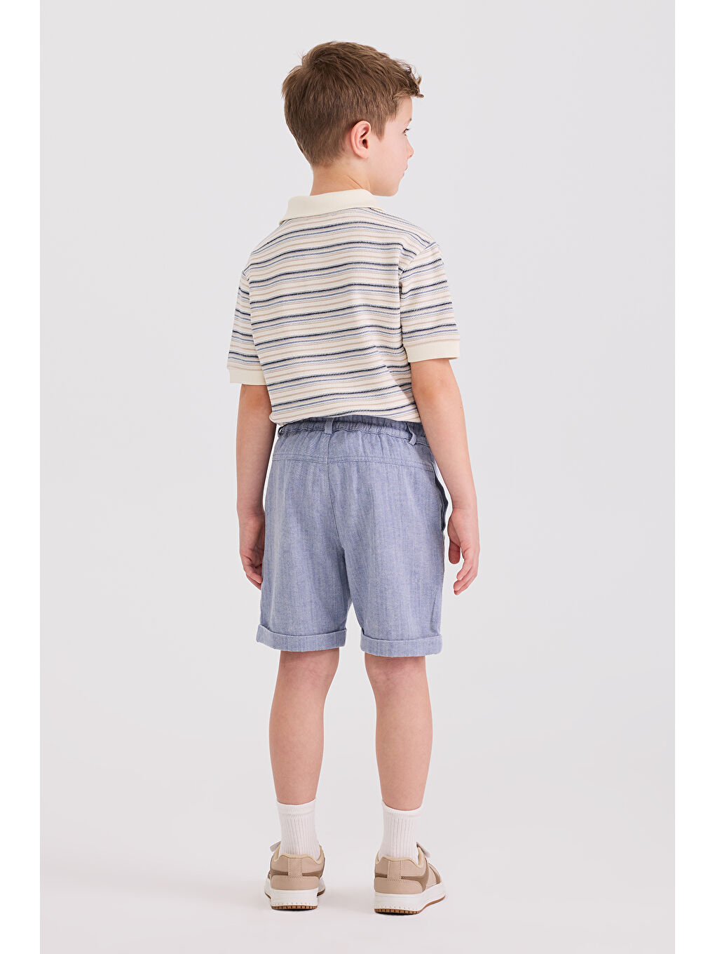 Erkek Çocuk Cepli Mavi Şort-6