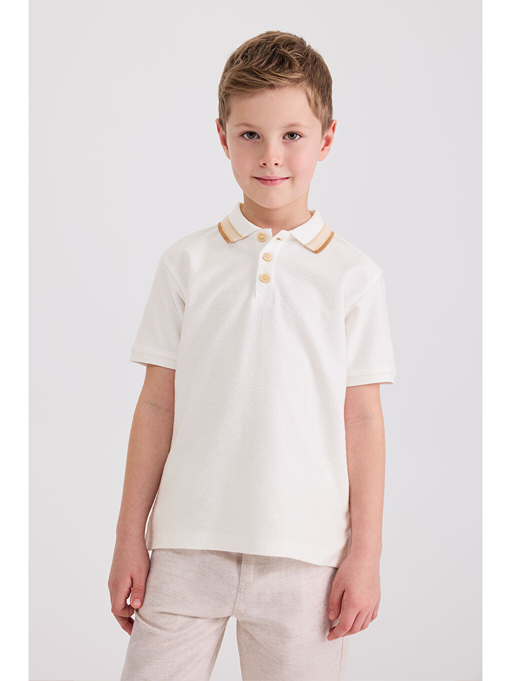 Erkek Çocuk Kısa Kollu Beyaz Tişört-5