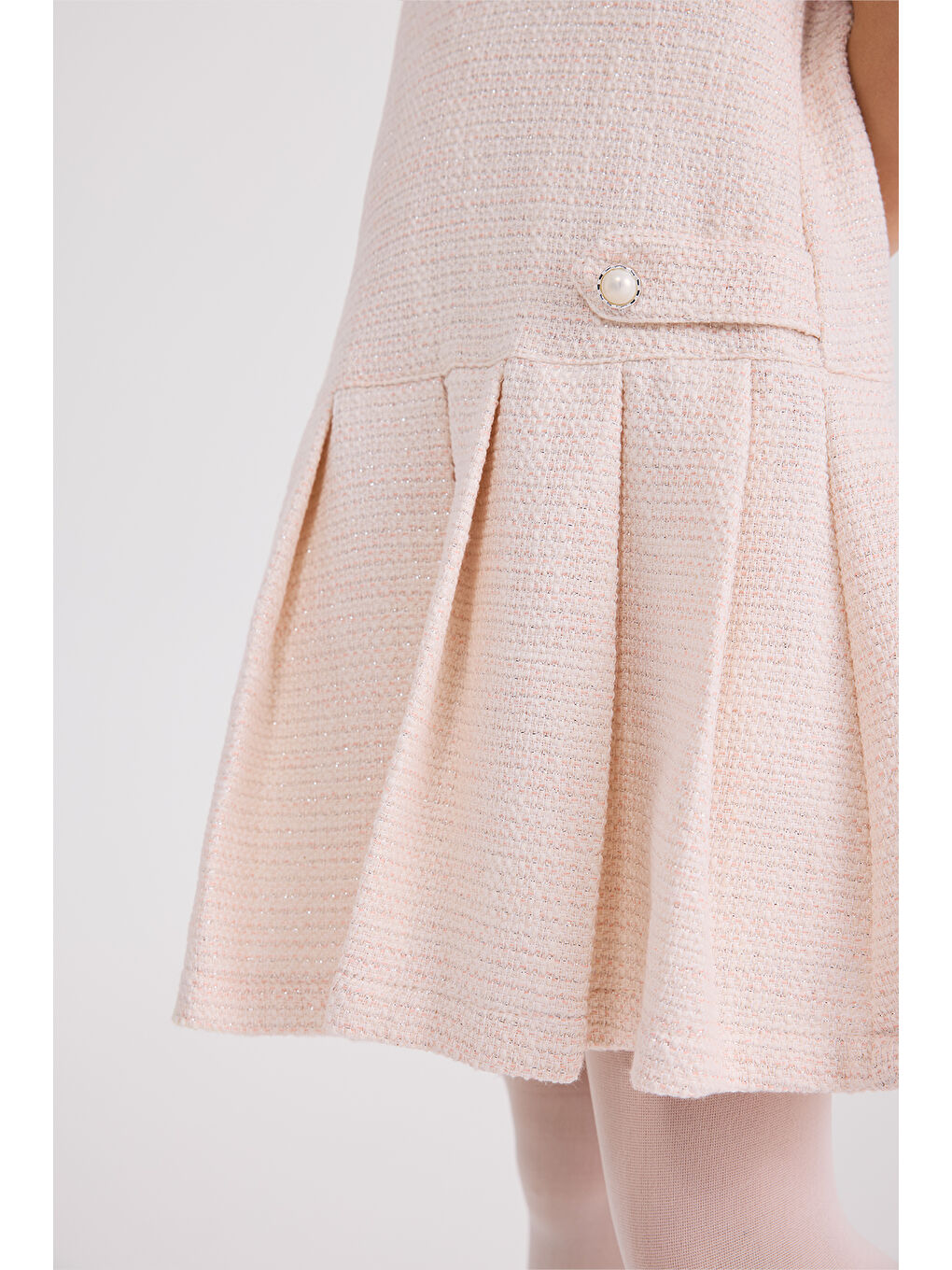 Kız Çocuk Tüvit Pembe Elbise-1