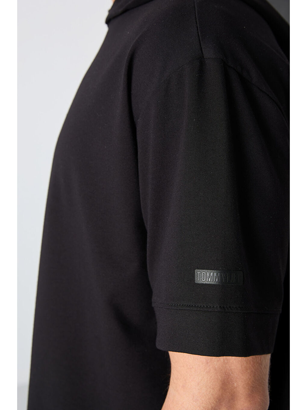 Siyah Pamuklu Kalın Yumuşak Dokulu Oversize Fit Basic Erkek Tişört - 88352-2