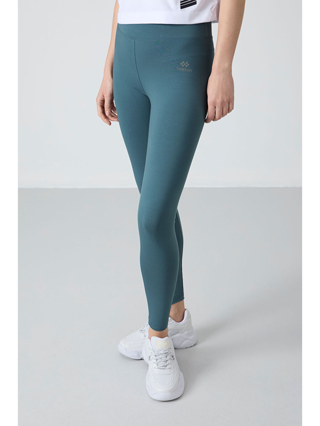 Orman Yeşili Yüksek Bel Toparlayıcı Slim Fit Dar Paça Kadın Tayt - 94011-1