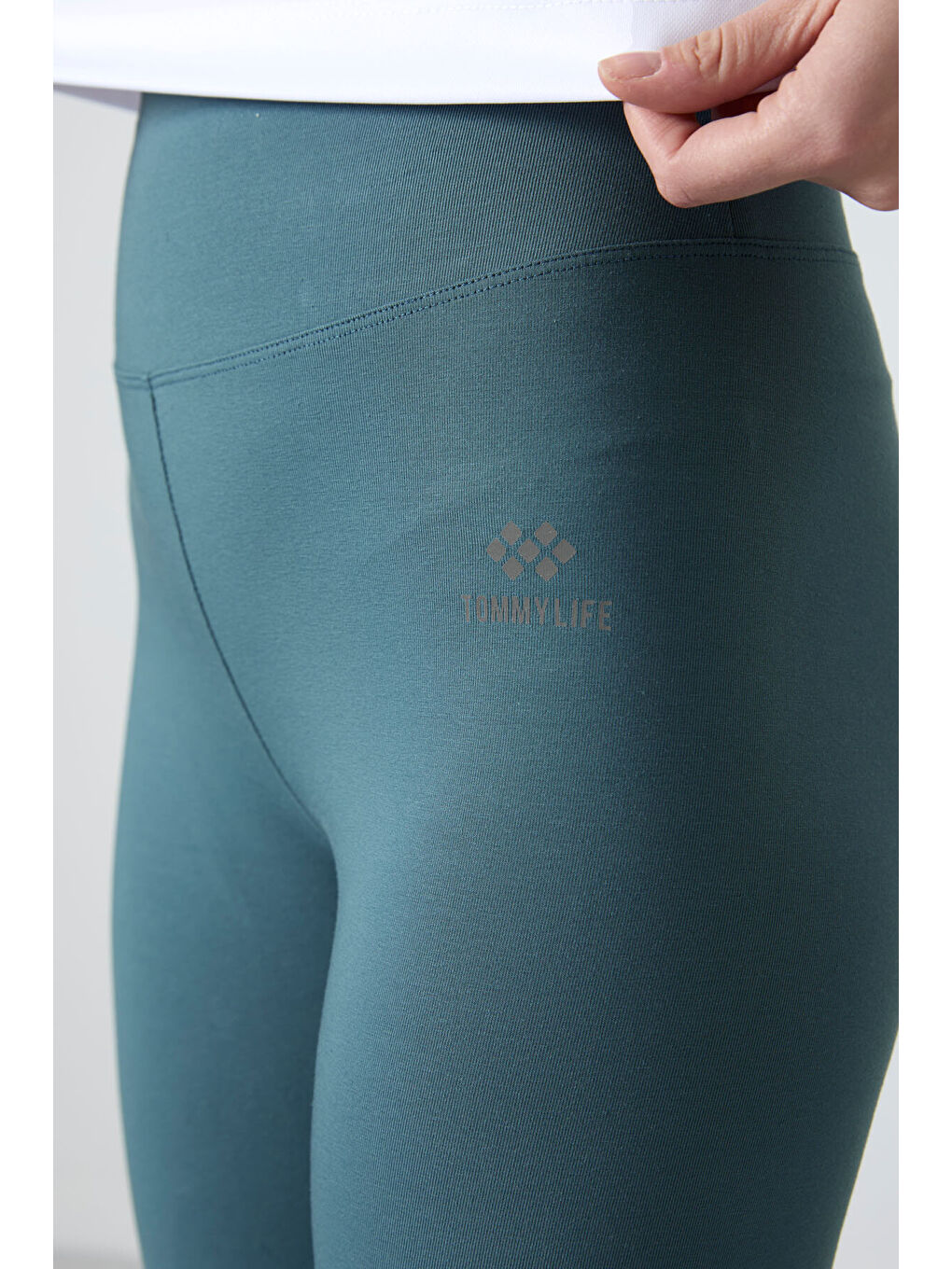 Orman Yeşili Yüksek Bel Toparlayıcı Slim Fit Dar Paça Kadın Tayt - 94011-2