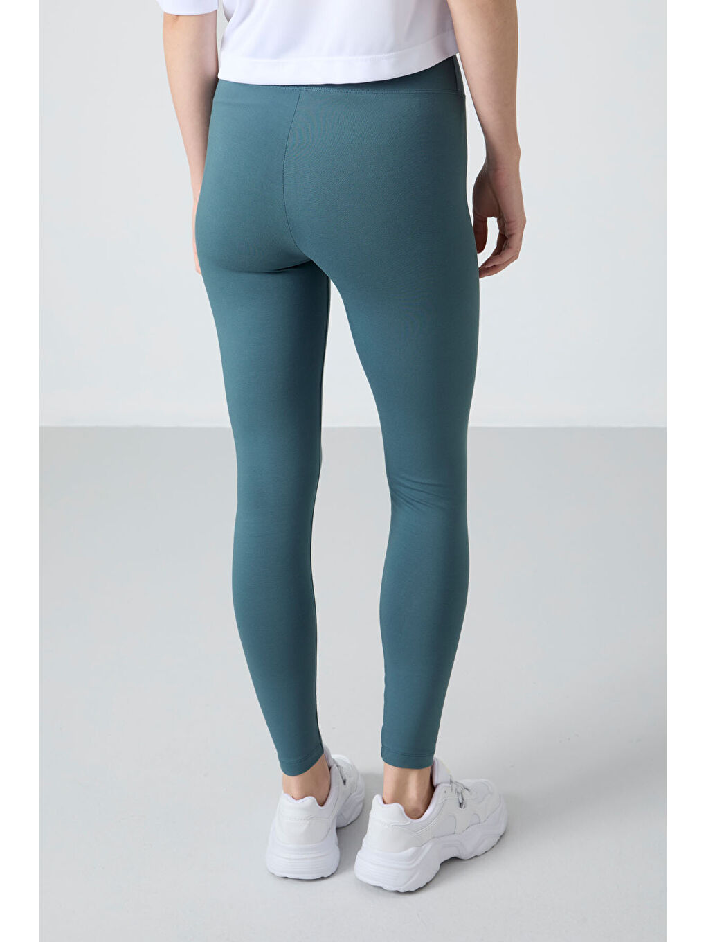 Orman Yeşili Yüksek Bel Toparlayıcı Slim Fit Dar Paça Kadın Tayt - 94011-4