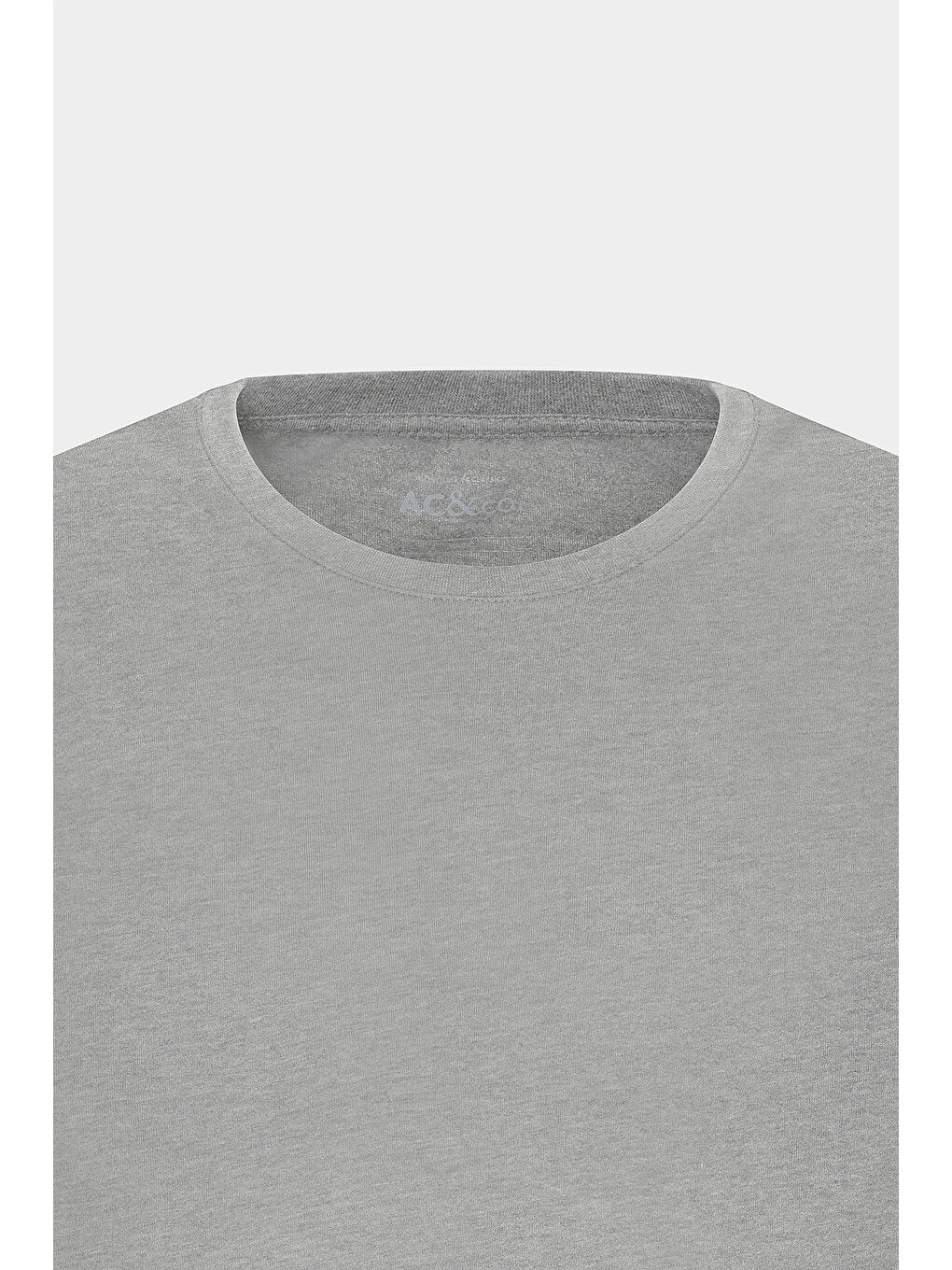 Erkek Gri Melanj Slim Fit Dar Kesim %100 Pamuk Bisiklet Yaka Kısa Kollu Tişört-11