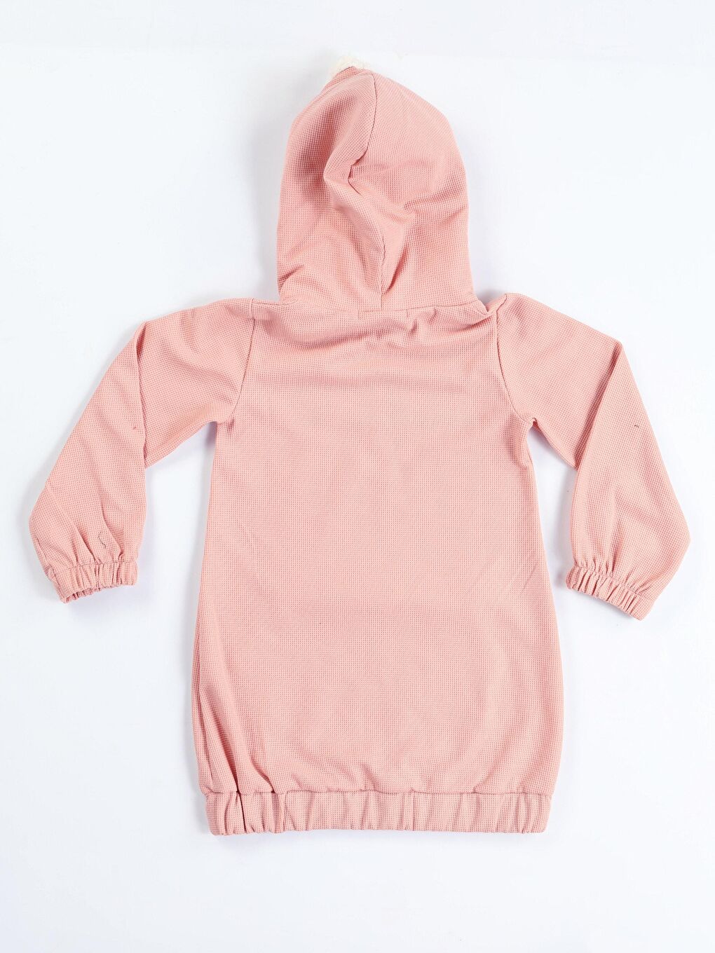 Casabony Pembe Somon Yumoş Prenses Hoodie Elbise - 4