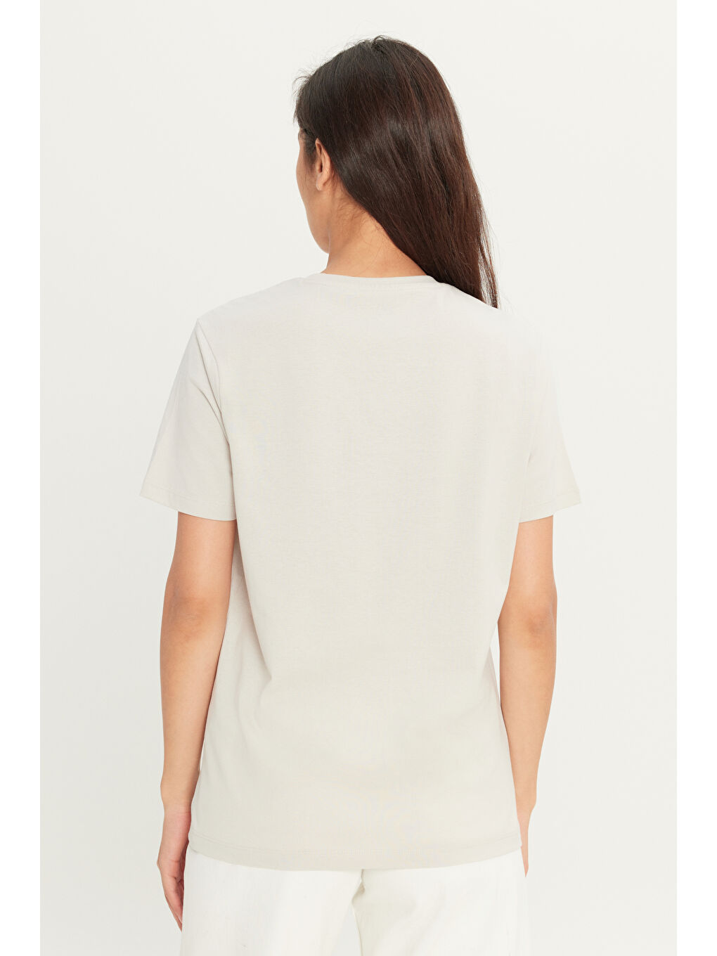 Erkek Gri Slim Fit Dar Kesim %100 Pamuk Bisiklet Yaka Kısa Kollu Tişört-10