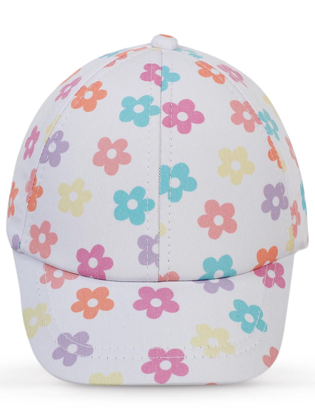 Girls Çiçek Desenli 2-5 Yaş Çocuk Kız Kep Şapka - Beyaz Standart