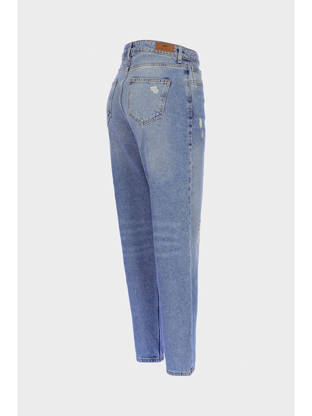 CROSS JEANS Orta Mavi Ariana Orta Mavi Yüksek Bel Yıpratma Detaylı Jean Pantolon C 4525-152 - 2