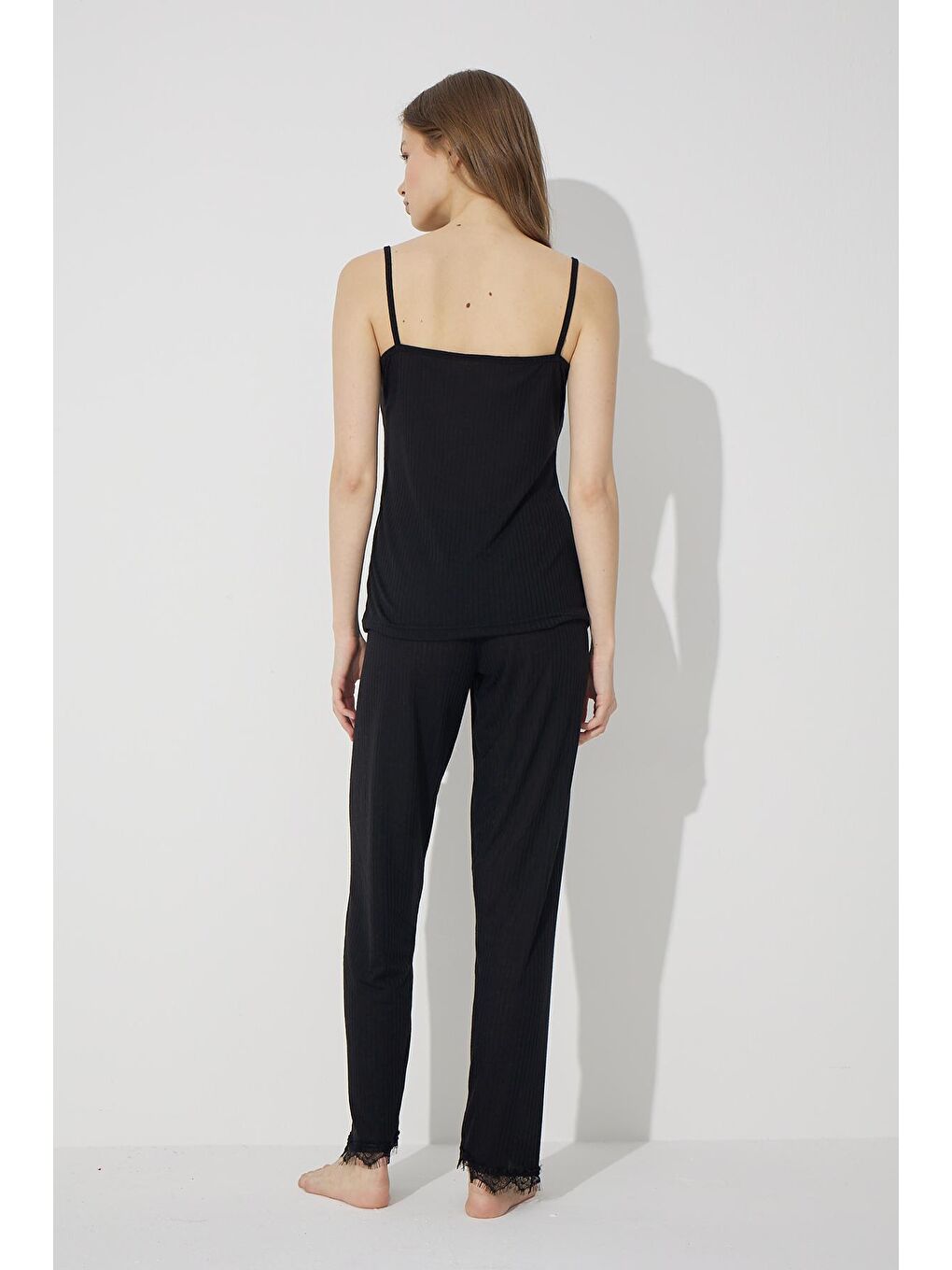 Siyah 3'Lü Soft Touch İnce Örme Sabahlık Takım-3