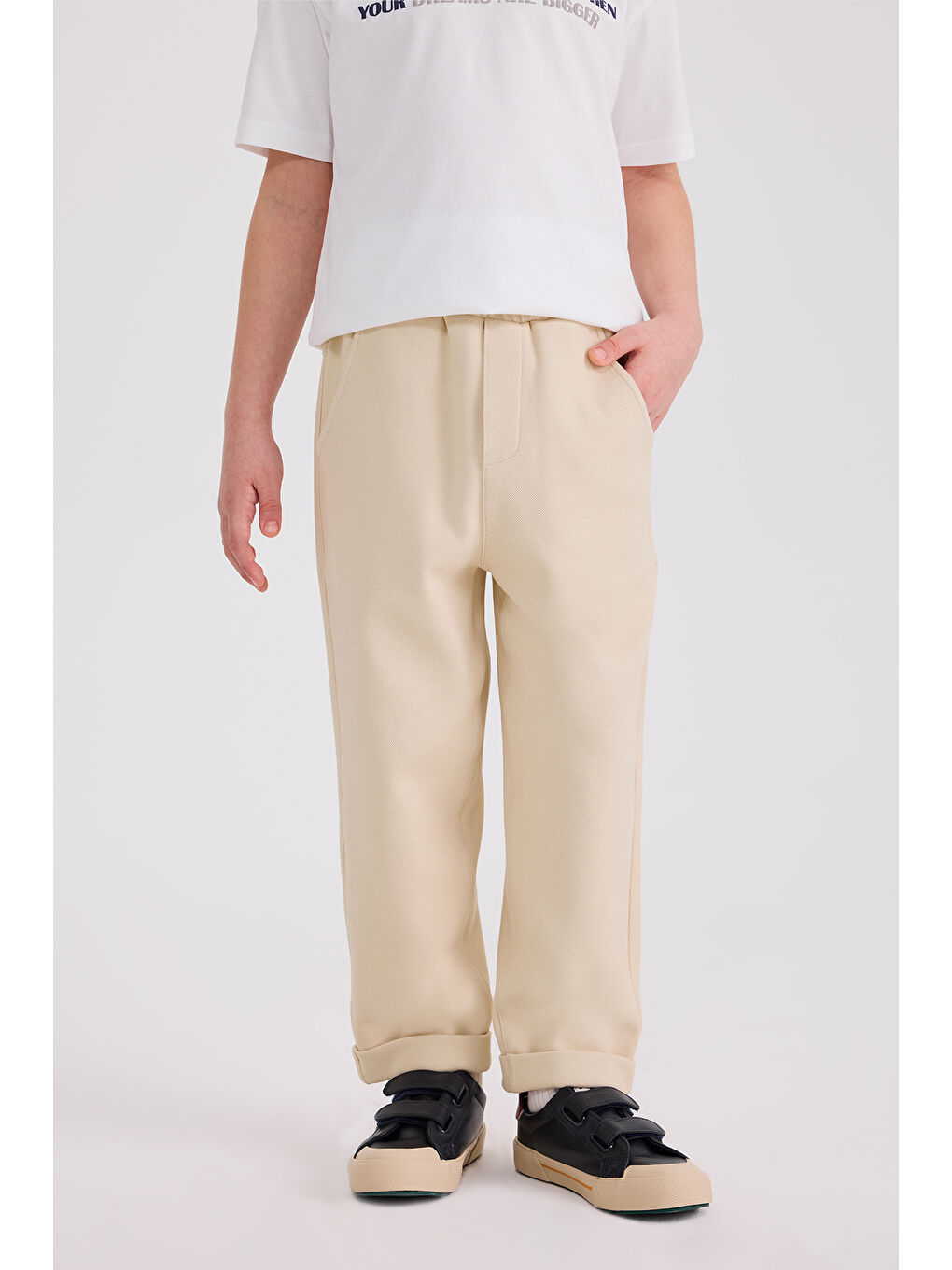 Erkek Çocuk Örme Bej Pantolon-2