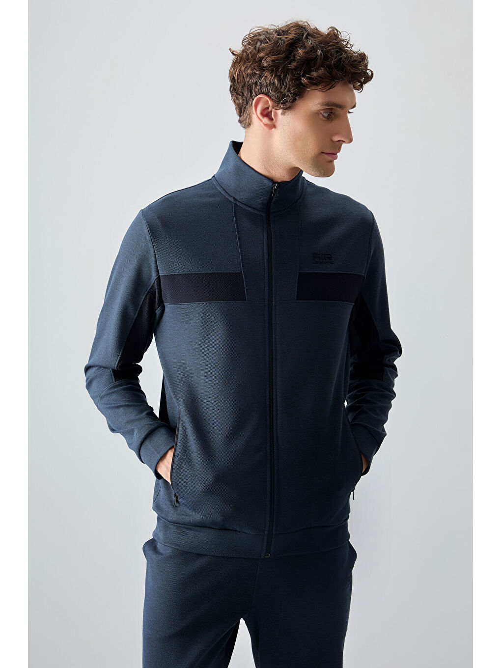 İndigo Yüzeyi Dokulu Standart Fit Erkek Eşofman Takım - 85248-3