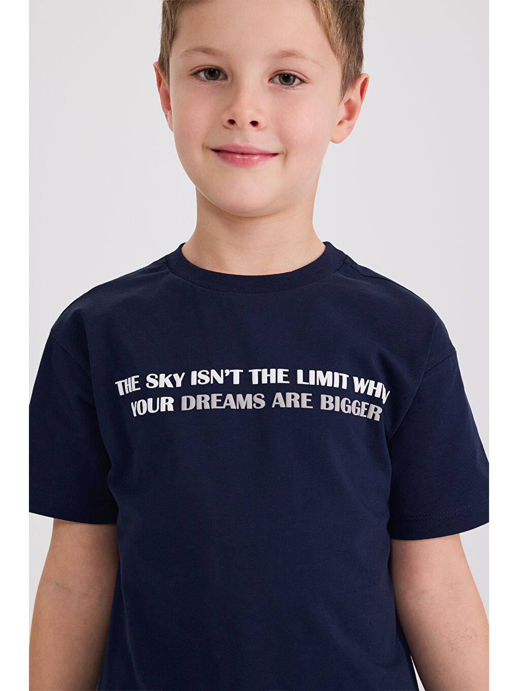 Erkek Çocuk Baskılı Lacivert Tişört-1
