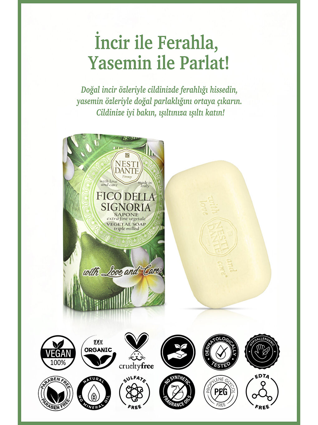Nesti Dante With Love And Care Fico Della Signoria Katı Sabun 250Gr |Cilt Tonu Eşitleyici |Yasemin, - 1