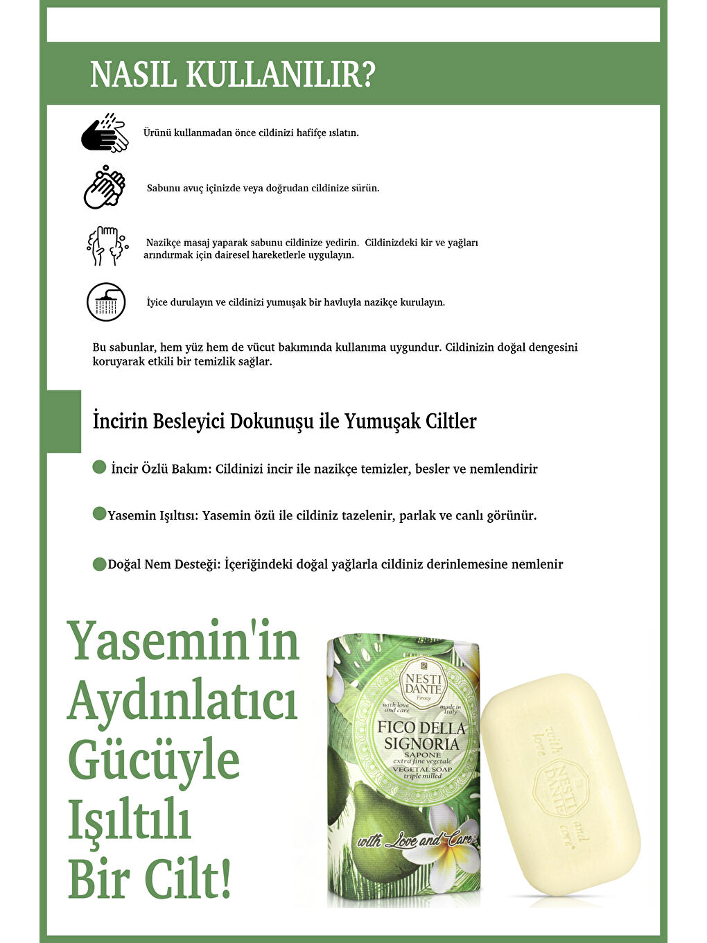 Nesti Dante With Love And Care Fico Della Signoria Katı Sabun 250Gr |Cilt Tonu Eşitleyici |Yasemin, - 3