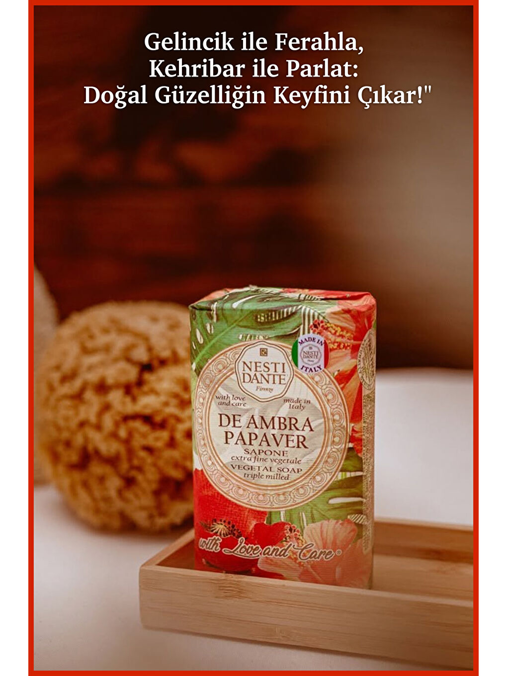 Nesti Dante With Love And Care De Ambra Papaver Katı Sabun 250gr | Nemlendirici | Kehribar, Gelincik - 4