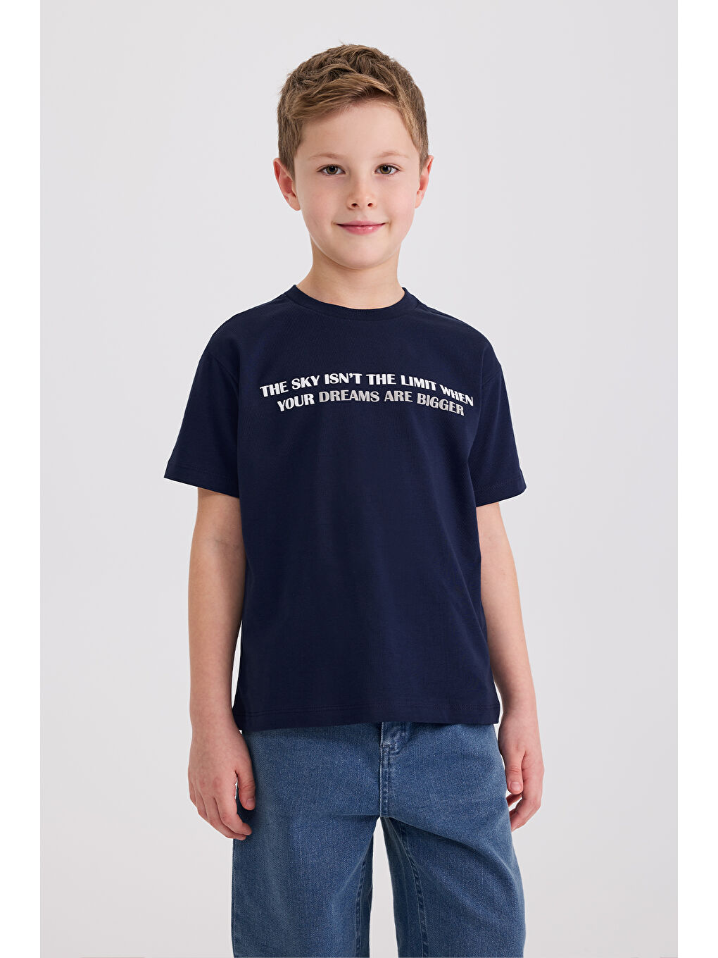 Erkek Çocuk Baskılı Lacivert Tişört-5
