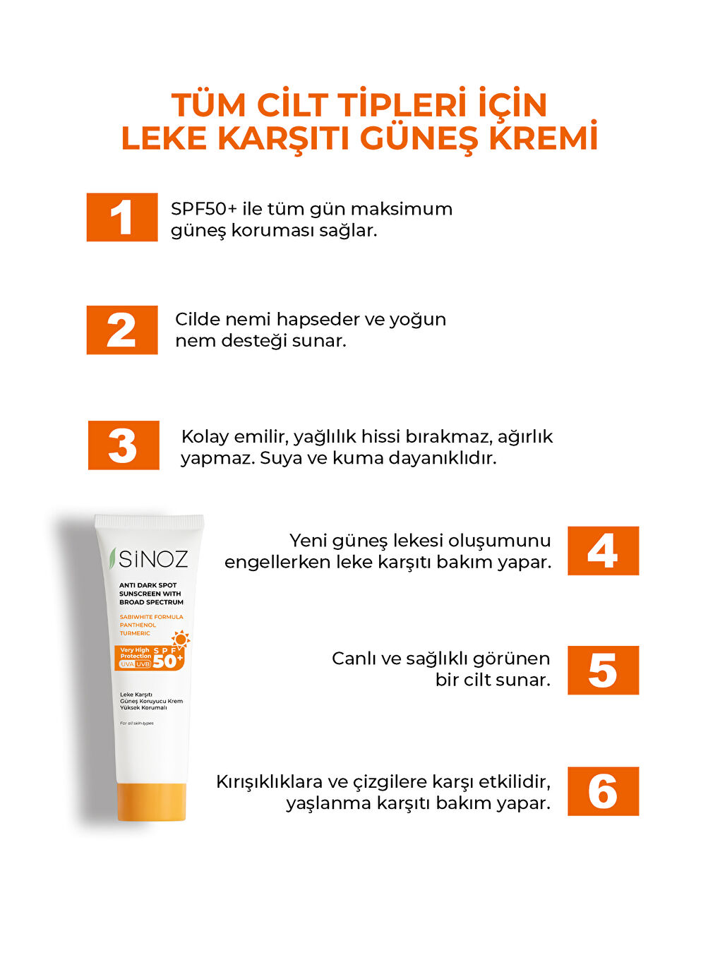 Spf 50 Leke Karşıtı Yüksek Koruyucu Yüz Güneş Kremi 50 ml Normal Ve Kuru Ciltler İçin-1