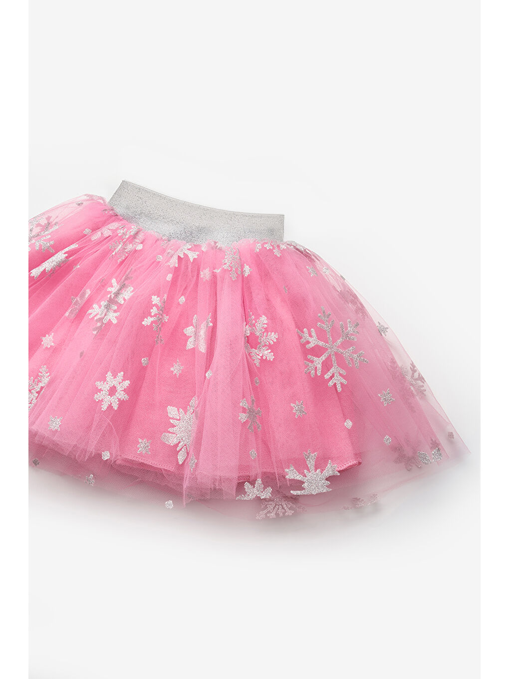 Fuşya Kar Tanesi Baskılı Kız Çocuk Tül Etek - Pauline-3