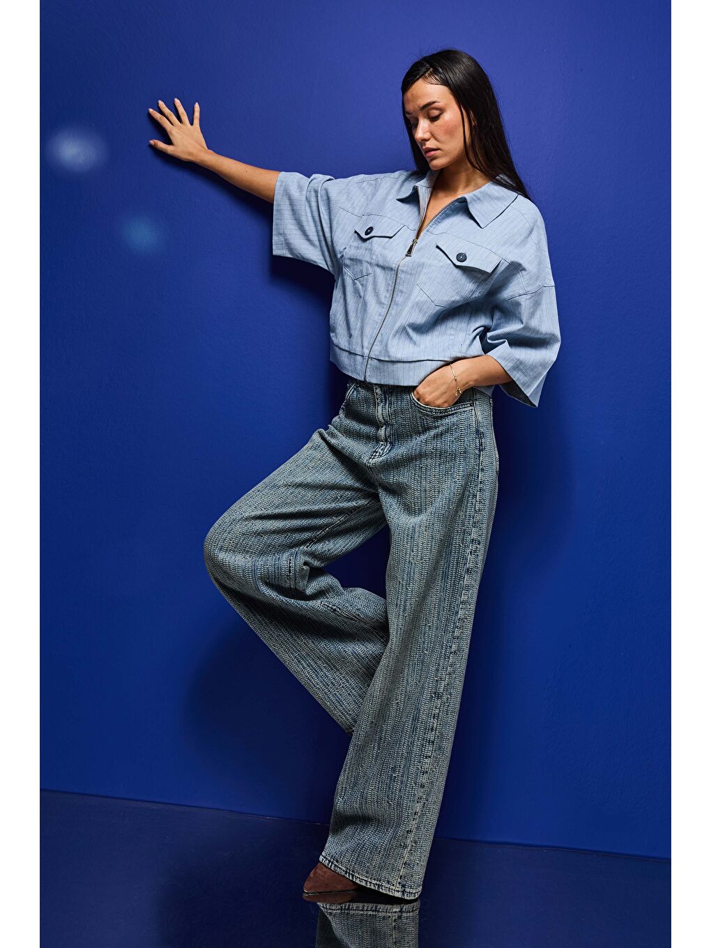 Mavi Kadın T.Kot Rengi 4w5-32 Süper Baggy Fit Özel Kumaş Tasarım Denim Jean-2