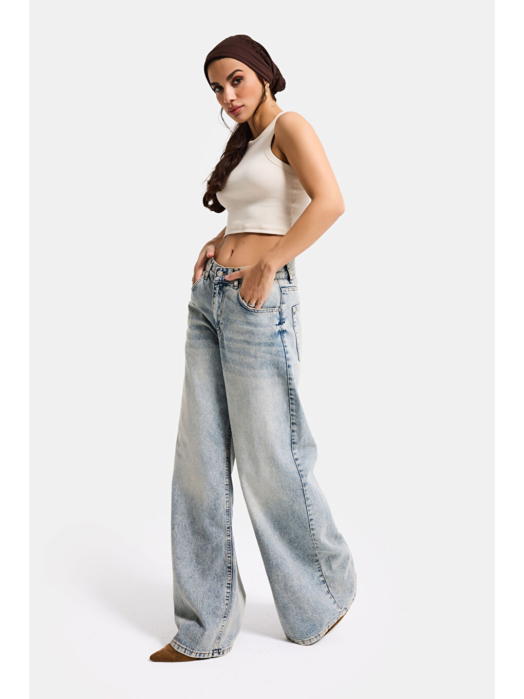 Mavi Kadın T.Kot Rengi Hera 4s6-67 Palazzo Fit %100 Pamuk Orta Bel Denim Jean-2