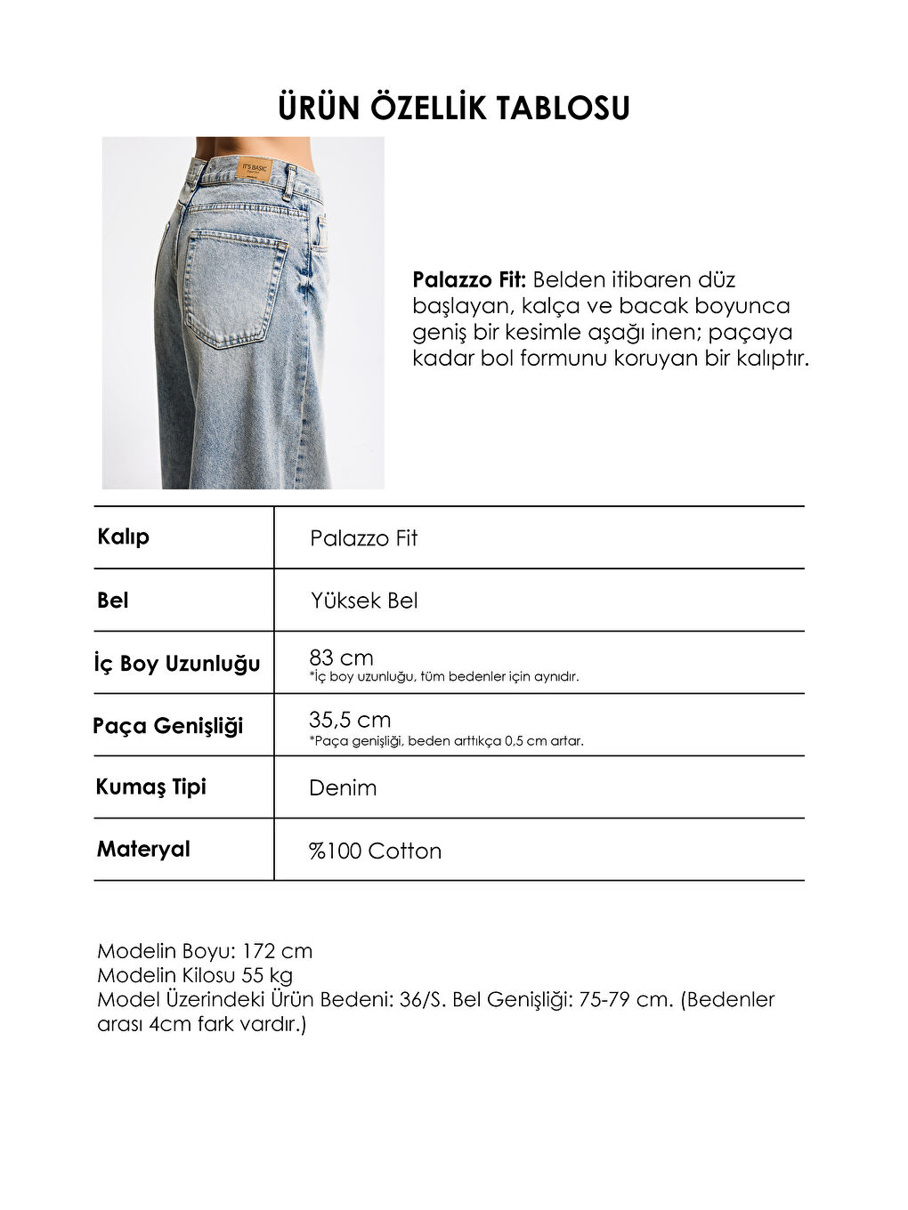 Mavi Kadın T.Kot Rengi Hera 4s6-67 Palazzo Fit %100 Pamuk Orta Bel Denim Jean-4