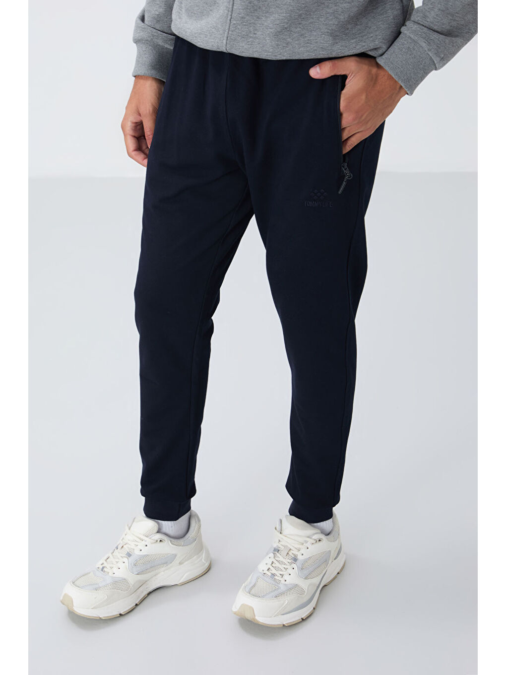 Lacivert Fermuar Cepli Standart Kalıp Erkek Jogger Eşofman Altı- 84651-1