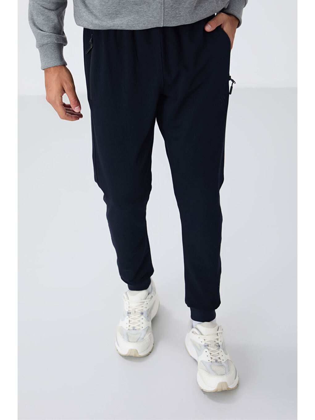 Lacivert Fermuar Cepli Standart Kalıp Erkek Jogger Eşofman Altı- 84651-2