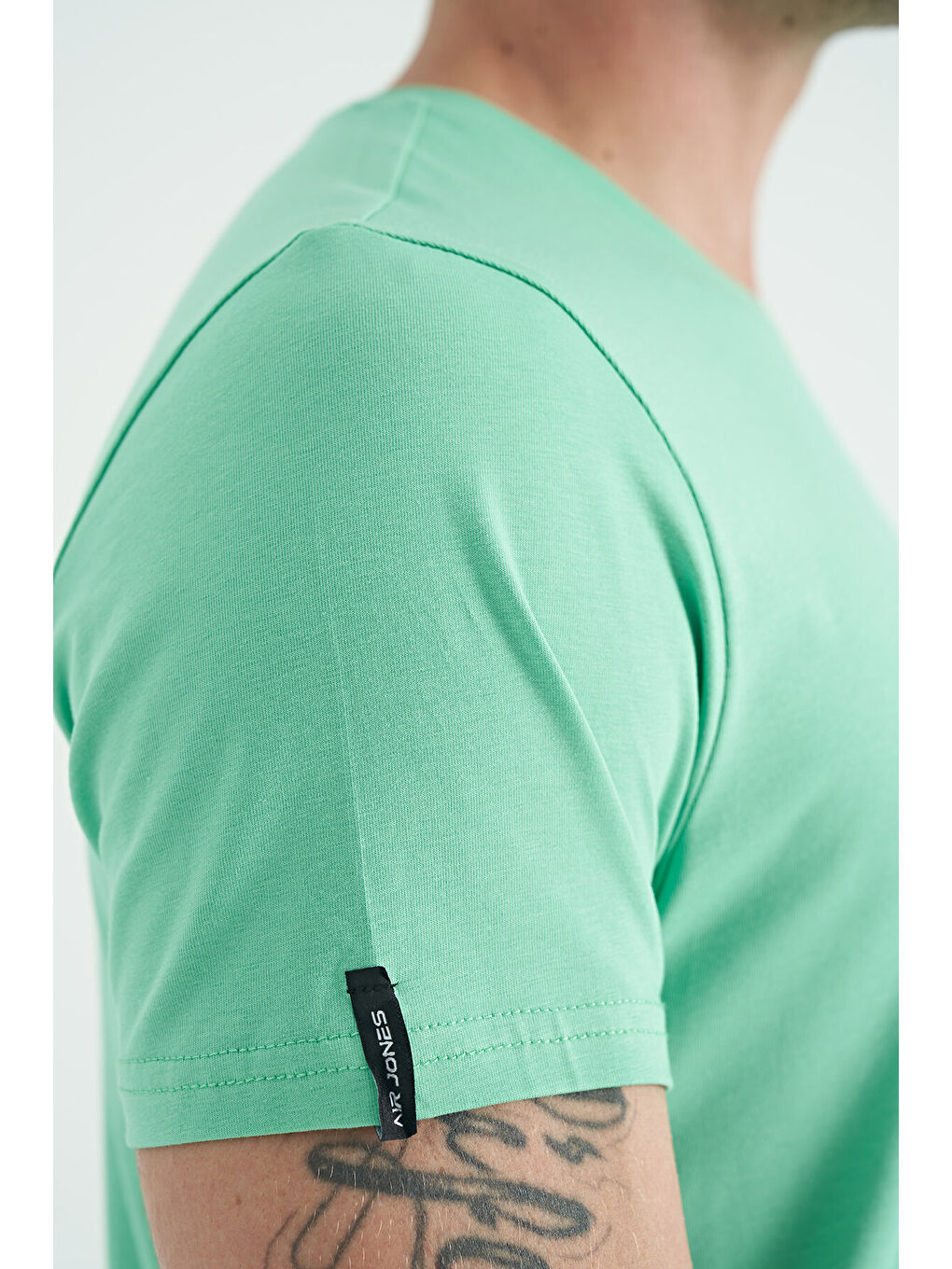 Turkuaz Calvin Su Yeşili Basic Erkek Tişört - 88245-4