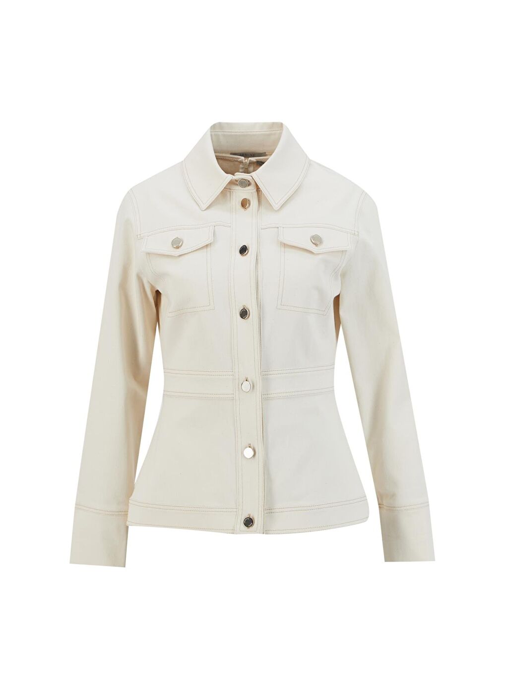 Bej Ham Denim Bluz-Ceket Takım 25Y6021 Naturel-5