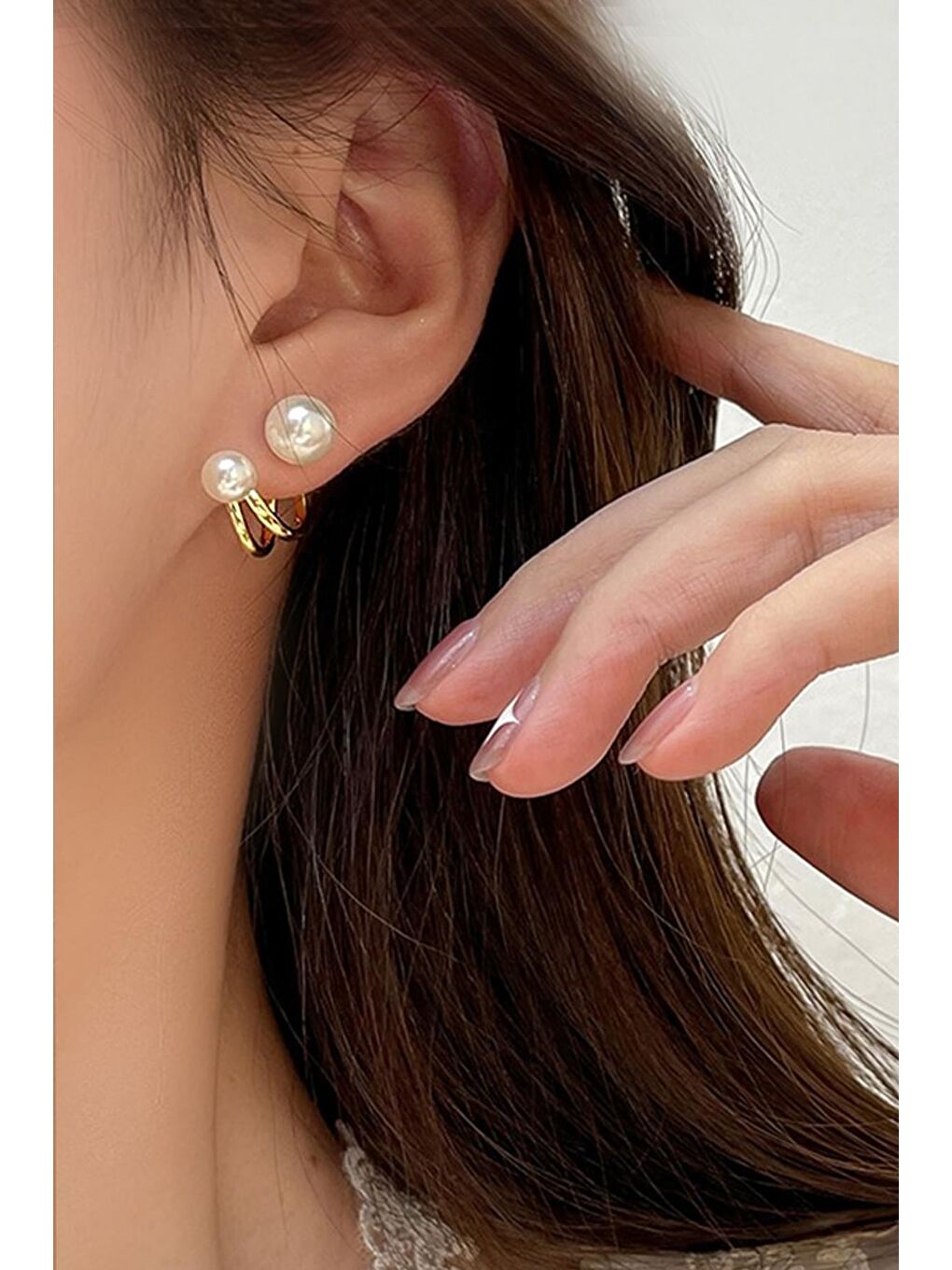 Sarı İnci Damlası Zarif İnci Küpe-1