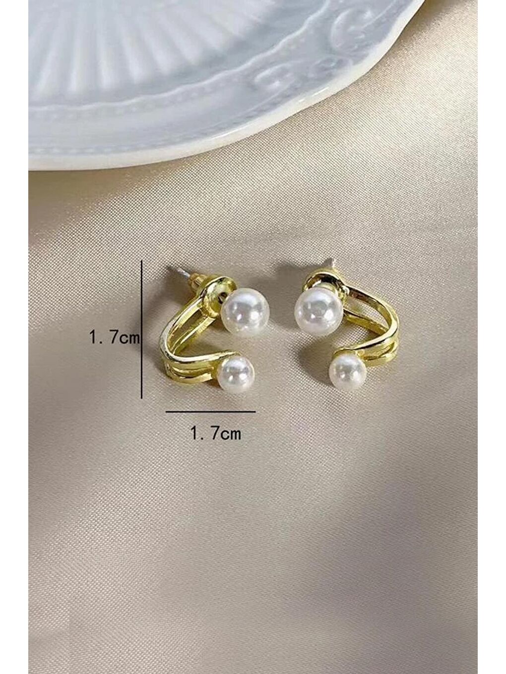 Sarı İnci Damlası Zarif İnci Küpe-3