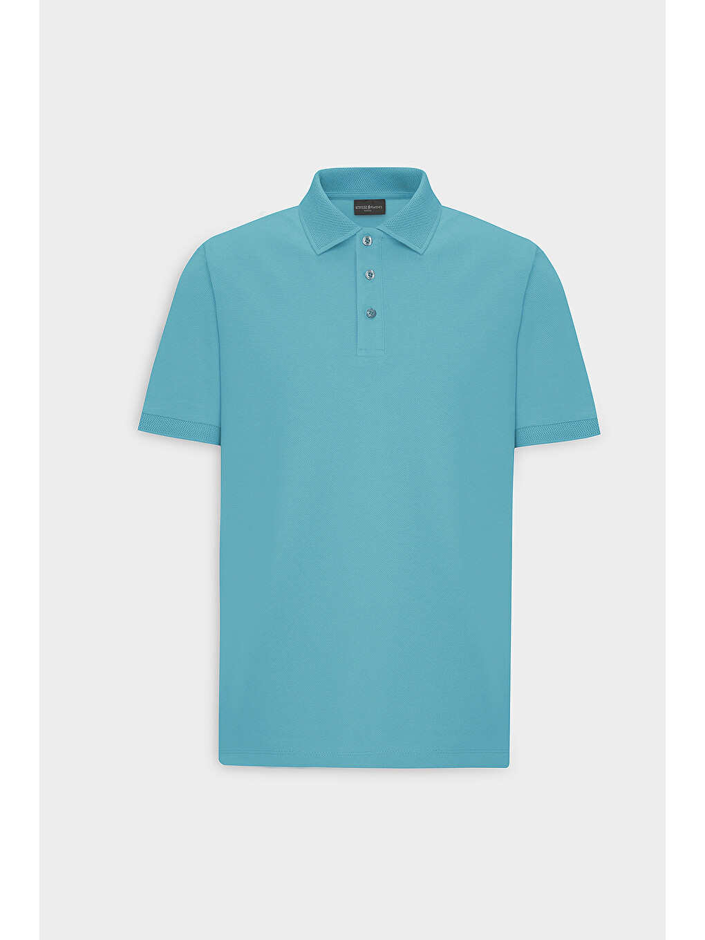 Erkek Petrol Slim Fit Dar Kesim Polo Yaka %100 Pamuk Kısa Kollu Tişört-9