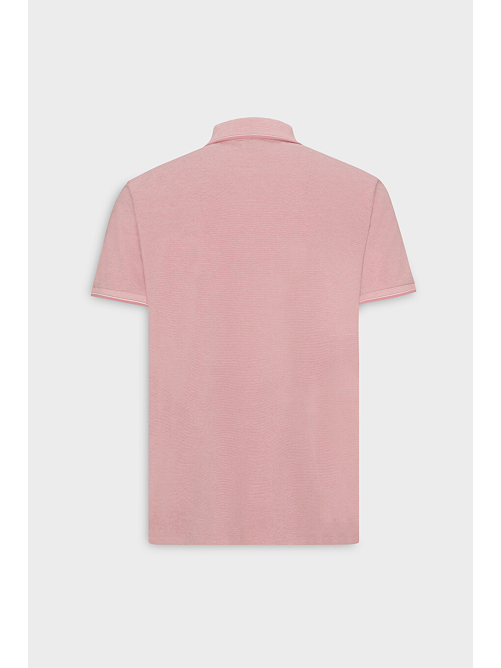 Erkek Pembe Beyaz Slim Fit Dar Kesim Kıvrılmaz Polo Yaka Kısa Kollu Tişört-10