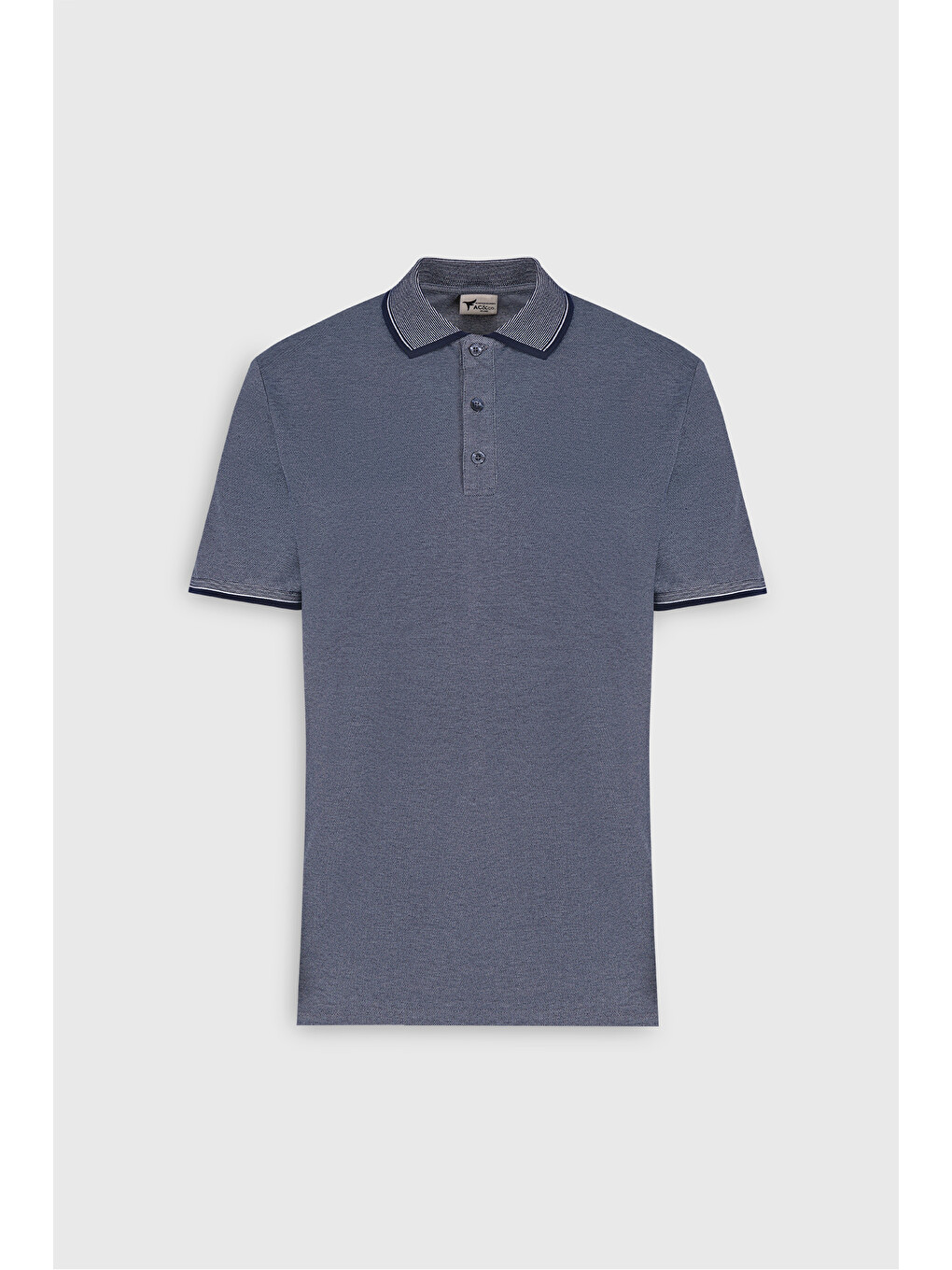 Erkek Lacivert Slim Fit Dar Kesim Kıvrılmaz Polo Yaka Kısa Kollu Tişört-9