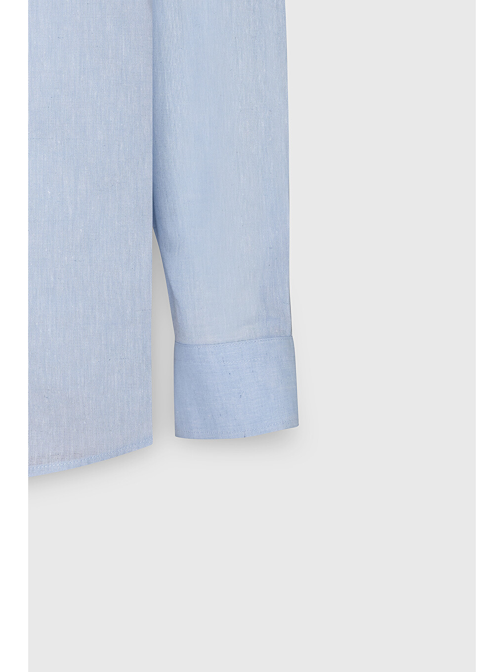 Erkek Açık Mavi Comfort Fit Rahat Kesim Düğmeli Yaka Casual Keten Gömlek-8