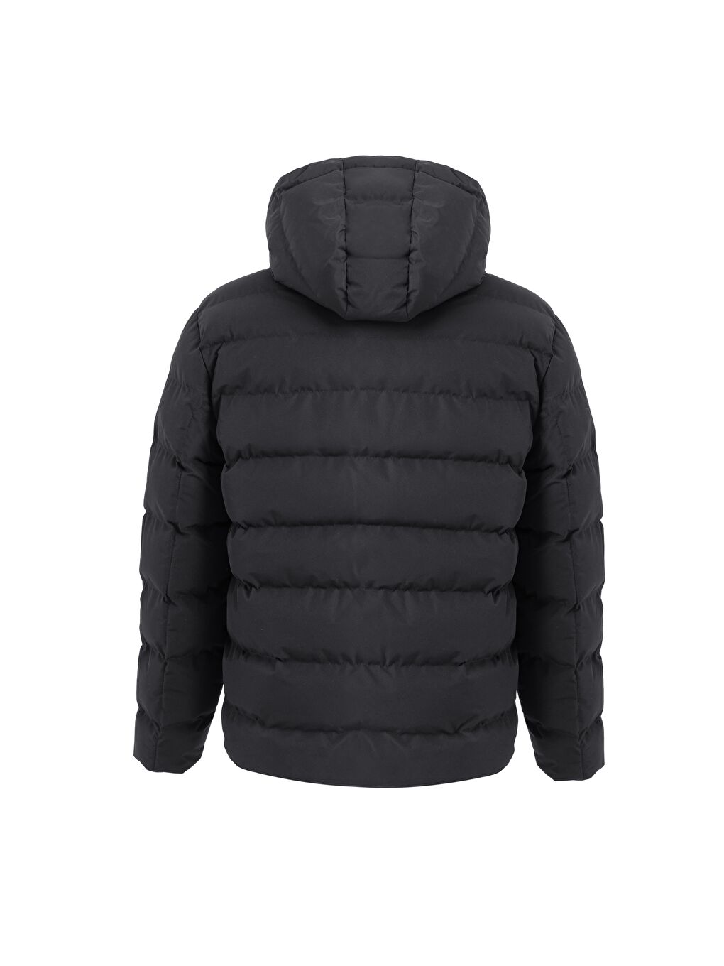 Erkek Çıkarıbilir Kapüşonlu Su Geçirmez Şişme Mont Kaban Siyah-3