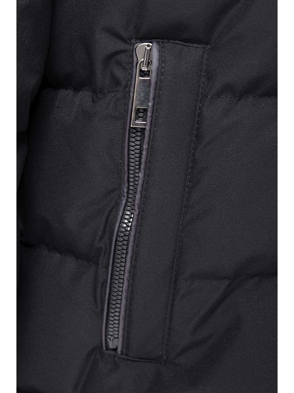 Erkek Çıkarıbilir Kapüşonlu Su Geçirmez Şişme Mont Kaban Siyah-4