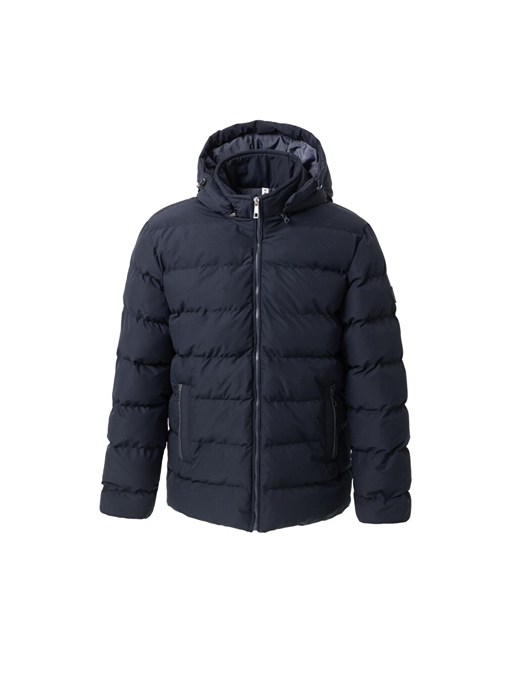 Erkek Çıkarıbilir Kapüşonlu Su Geçirmez Şişme Mont Kaban Lacivert