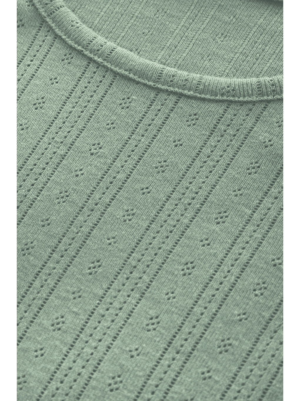 Yeşil Kadın Pamuklu Kısa Kollu Baby Overloklu Pijama Takımı-4