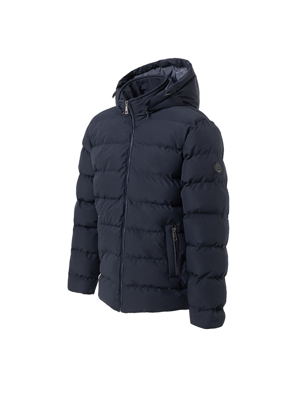 Erkek Çıkarıbilir Kapüşonlu Su Geçirmez Şişme Mont Kaban Lacivert-1