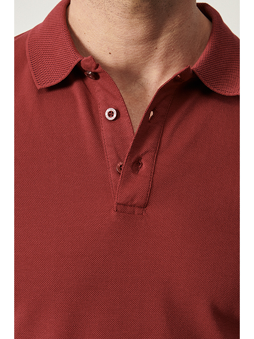 Erkek Bordo Slim Fit Dar Kesim Polo Yaka %100 Pamuk Kısa Kollu Tişört-5