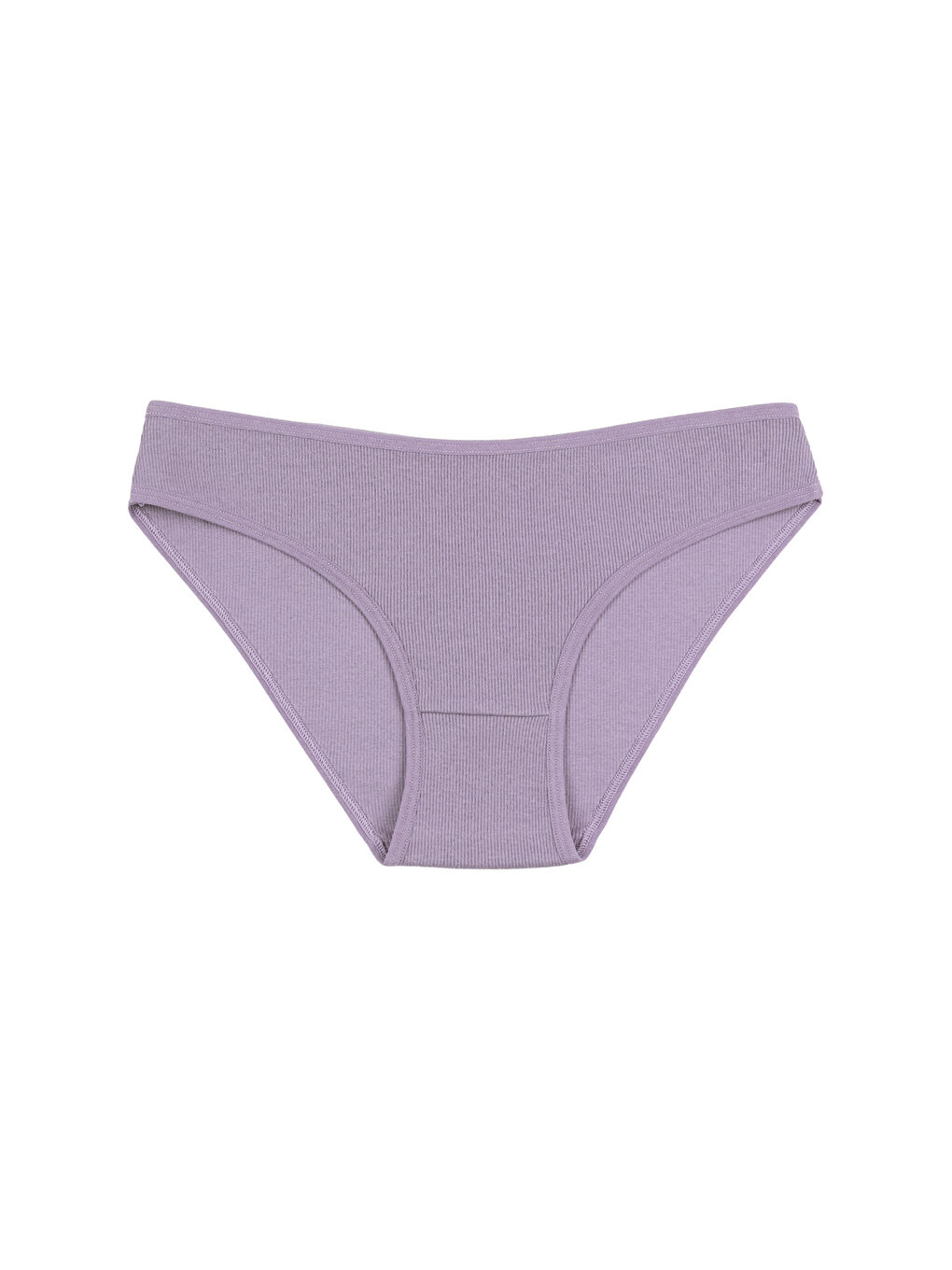 Lila Kadın Külot 7 li Pamuklu Etiket Detaylı Fitilli Ribana-2