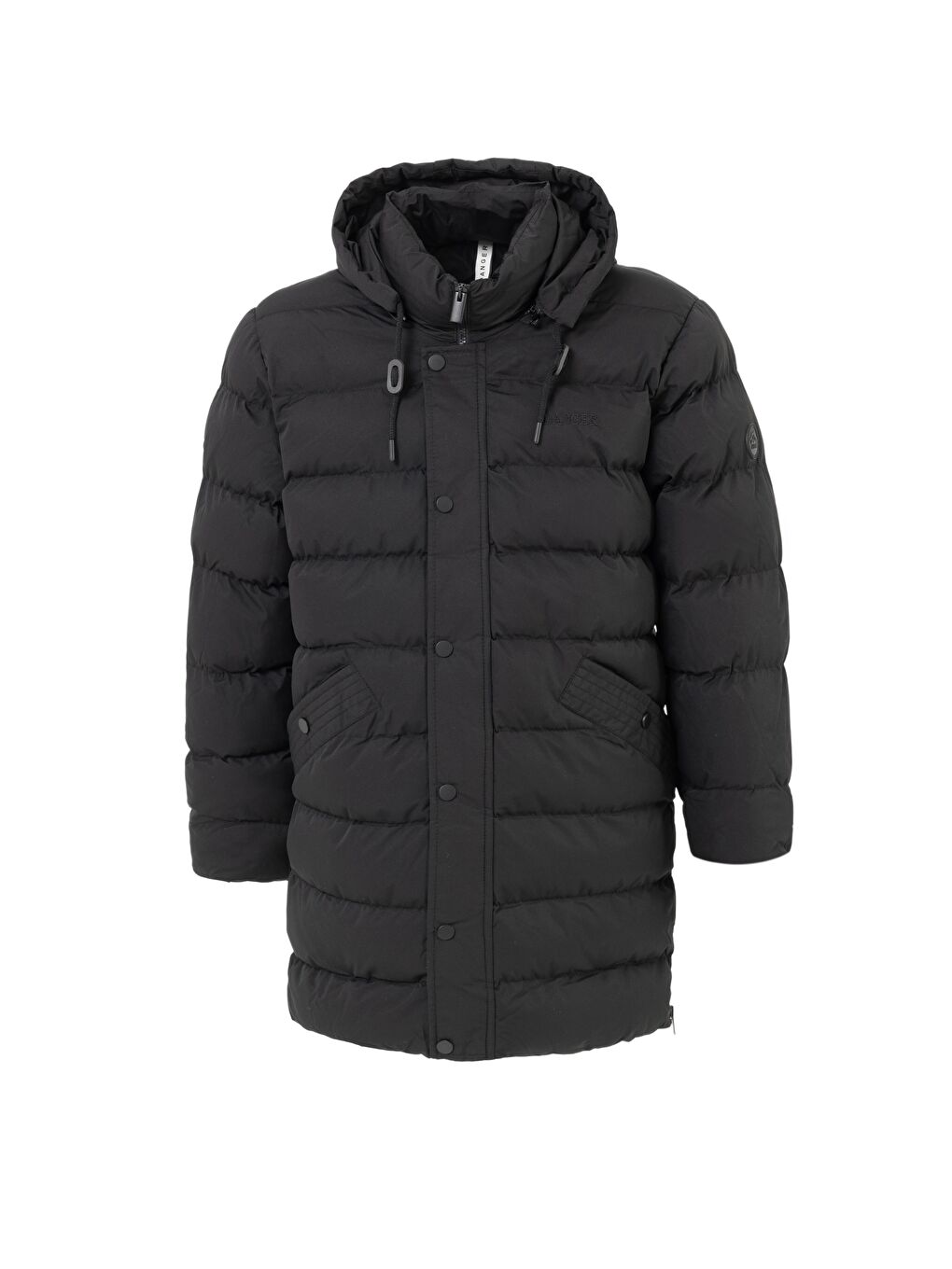 Erkek Çıkarıbilir Kapüşonlu Su Geçirmez  Şişme Mont Kaban Siyah