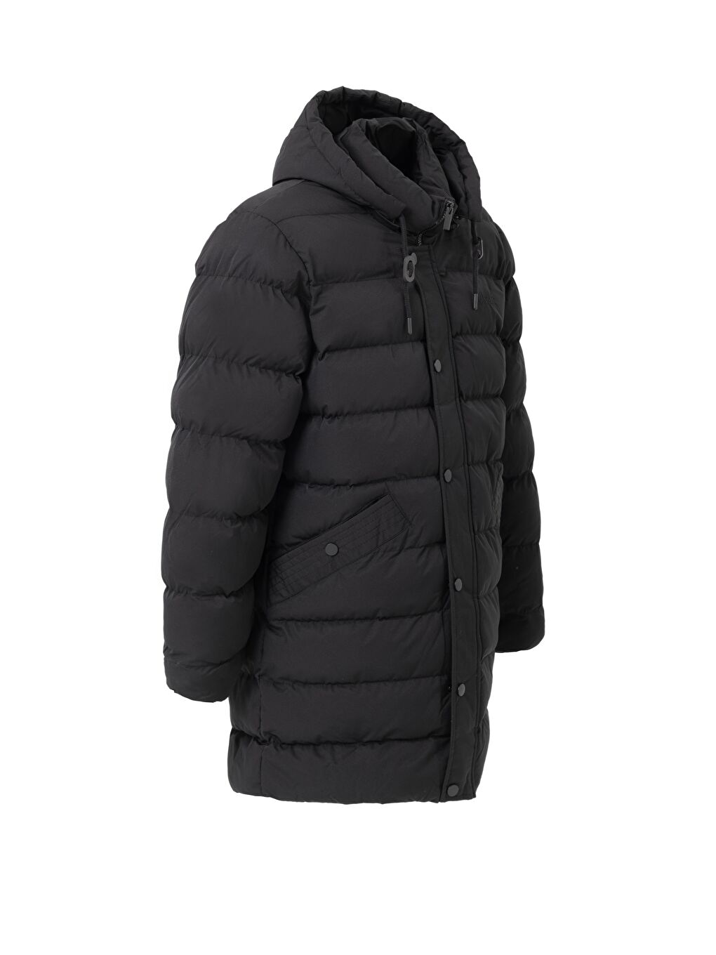 Erkek Çıkarıbilir Kapüşonlu Su Geçirmez  Şişme Mont Kaban Siyah-1