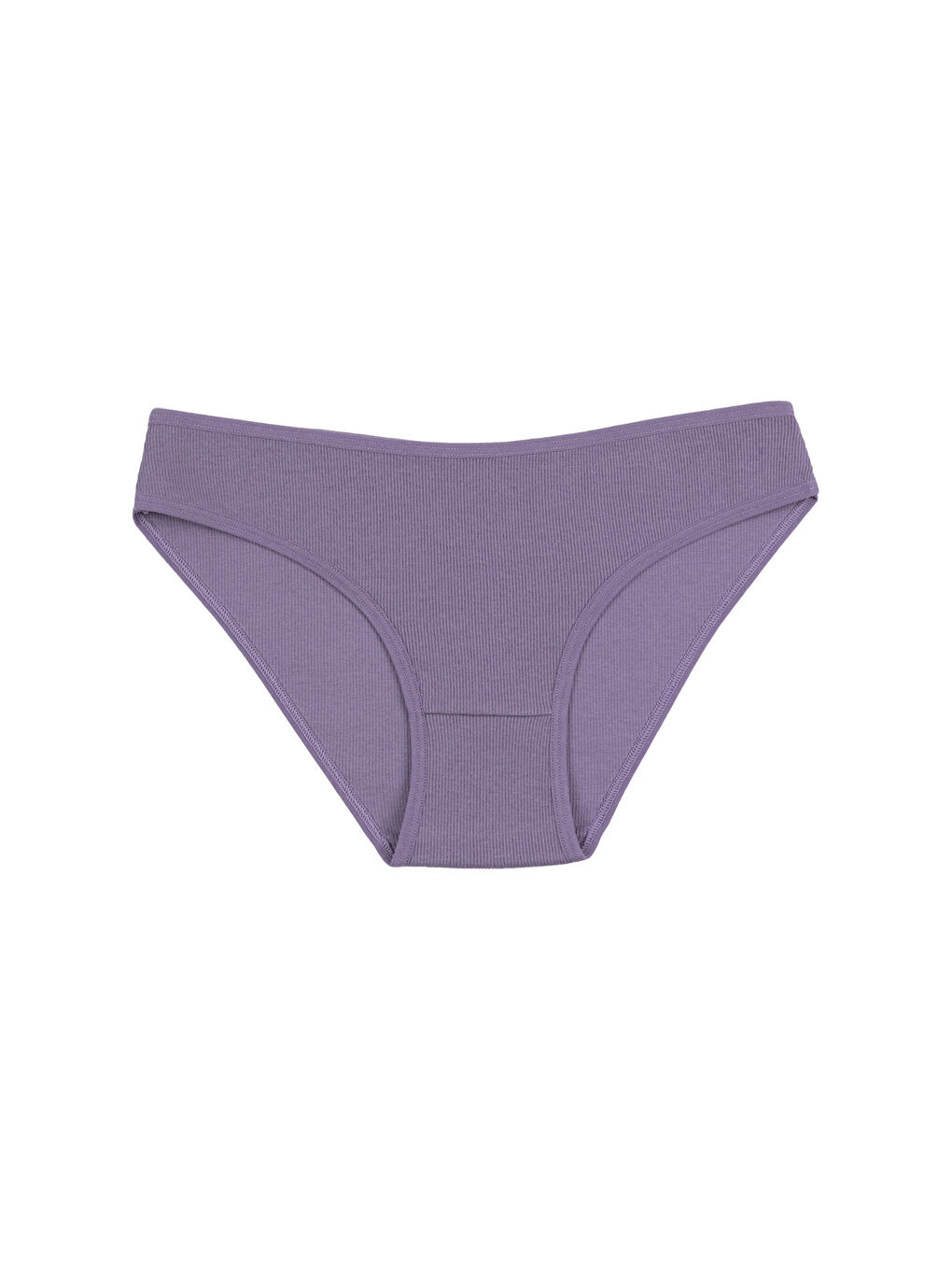 Lila Kadın Külot 7 li Pamuklu Etiket Detaylı Fitilli Ribana-6