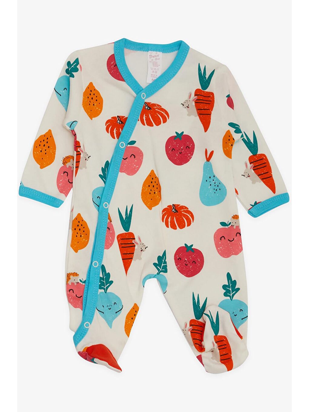 Kız Bebek Hastane Çıkışı 8 li Sevimli Sebzeler Desenli Beyaz (0-3 Ay)-4