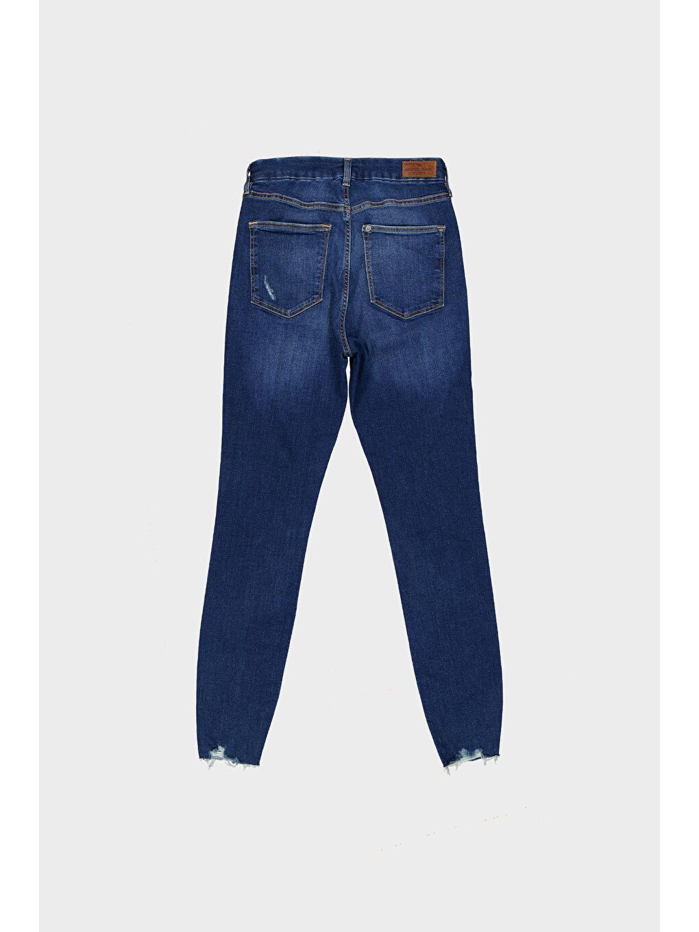 CROSS JEANS Koyu Mavi JUDY Koyu Mavi Yüksek Bel Skinny Fit  Paçası Yıpratmalı Jean Pantolon C 4521-174 - 1