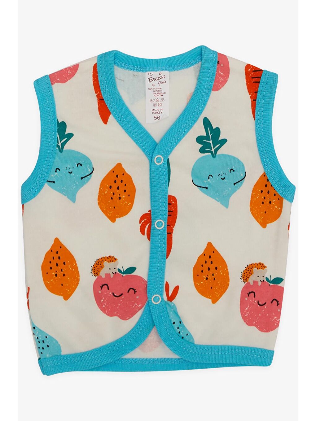 Kız Bebek Hastane Çıkışı 8 li Sevimli Sebzeler Desenli Beyaz (0-3 Ay)-5