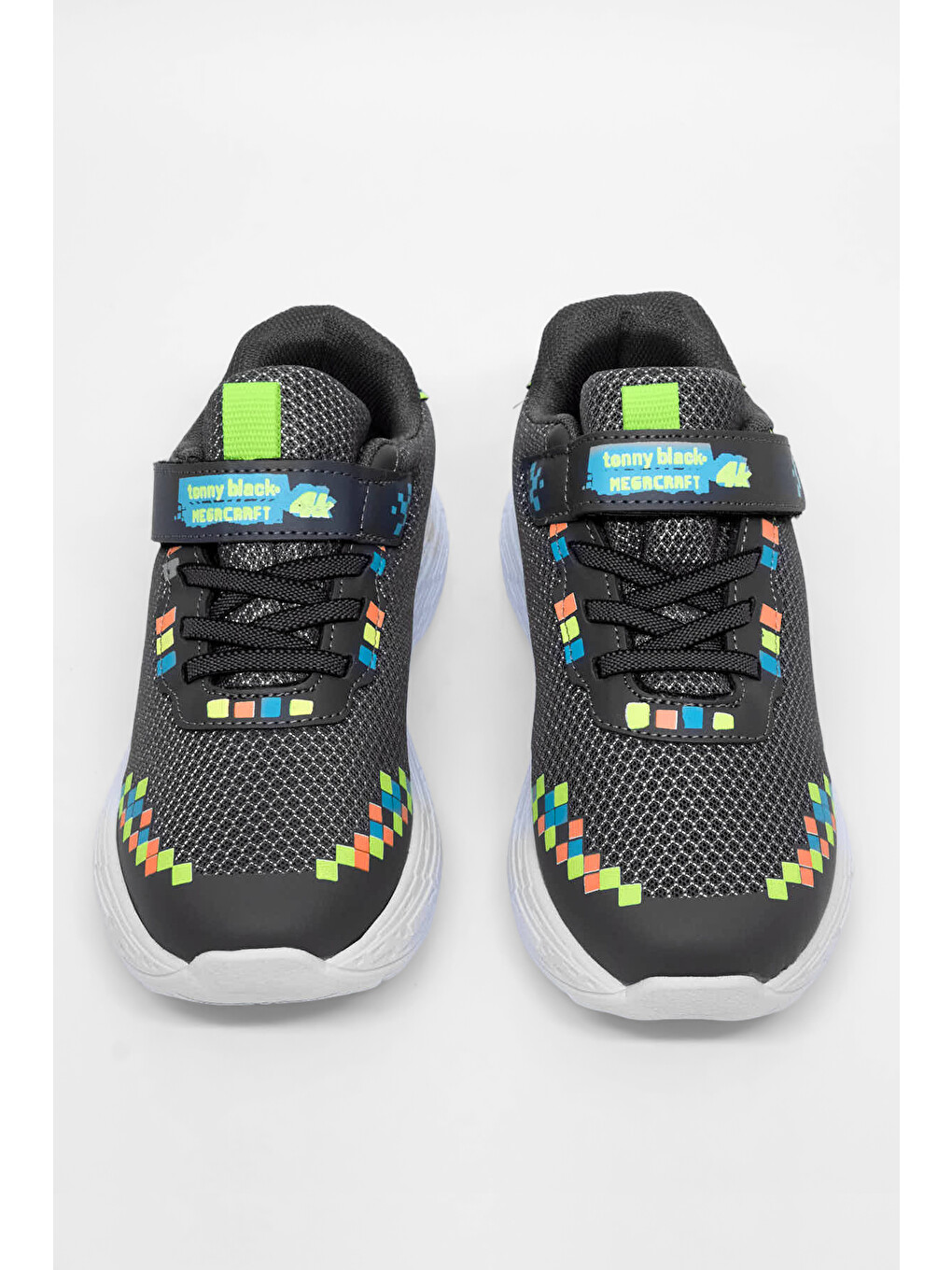 Gri Çocuk Unisex Füme Rahat Kalıp Nefes Alabilen Cırtlı Işıklı-Işıksız Sneaker-1