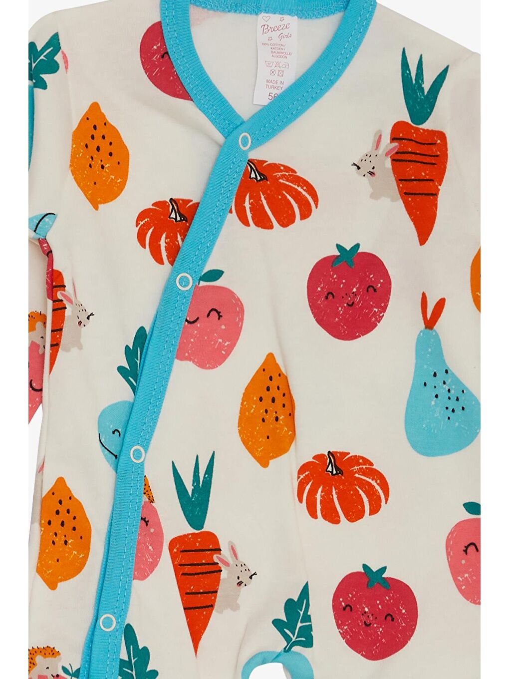 Kız Bebek Hastane Çıkışı 8 li Sevimli Sebzeler Desenli Beyaz (0-3 Ay)-7